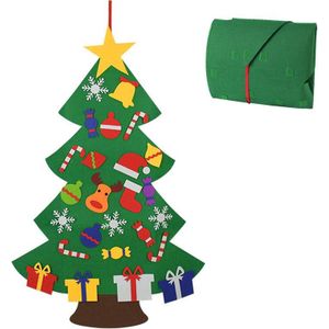 100Cm Vilt Kerstboom Diy Set Muur Opknoping Decoratie Met Lijm Ornamenten Kids Kinderen Jaar Xmas Home decor