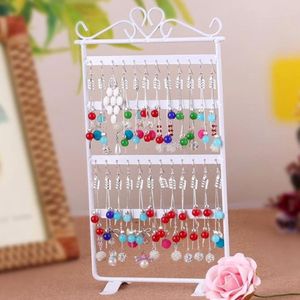 48 Hole Oorbellen Oorstekers Display Rack Metalen Sieraden Houder Stand Showcase Roze 295*160Mm Voor Retail Omgeving of Binnen De