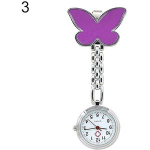 Vrouwen Leuke Hanger Vlinder Verpleegster Clip-On Broche Quartz Opknoping Zakhorloge