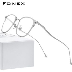 Fonex Pure Titanium Brillen Frame Mannen Vierkante Bijziendheid Optische Bril Vrouwen Brillen 8522