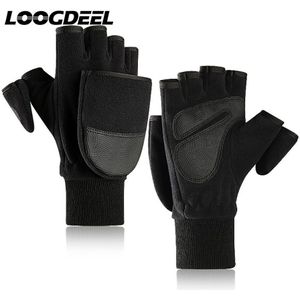 Loogdeel Outdoor Sport Handschoenen Multifunctionele Winter Warm Flip Half Vinger Palm Anti-Slip Slijtvaste Fietsen Vissen handschoenen