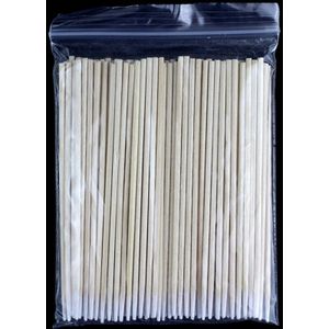 100Pcs Korte Houten Handvat Kleine Puntige Tip Hoofd Wattenstaafje Wenkbrauw Tattoo Makeup Kleur Nail Naad Gewijd Vuile picking