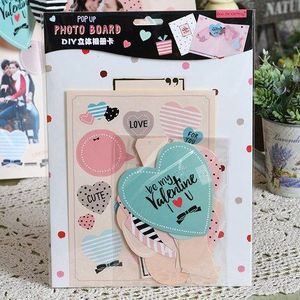 Eno groet pop up card photo board scrapbooking foto 3d kaart voor valentijn verjaardag kaart