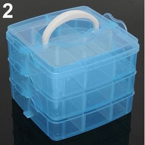 3 Layers 18 Compartments Clear Storage Box Container Jewelry Bead Organizer Case