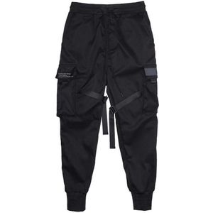 Cargo Broek Joggers Mannen Zwarte Harembroek Multi-Pocket Linten Man Joggingbroek Streetwear Casual Broek Elastische Taille Mannelijke Broek