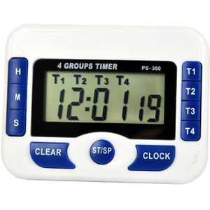 Elektrische Digitale LCD 4 Channel Sport Douche Keuken Ei Pomodoro Timer Tijd Herinnering Koken Tand Countdown Magneet Wekker