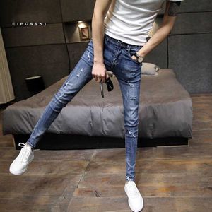 Mode Lente Herfst Gescheurde Jeans Mannen Jeans Broek Slim Fit Kleding Voor Tieners Broek Skinny Jeans Mannen