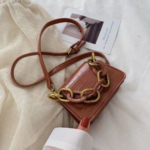 Stone Patroon Pu Lederen Crossbody Tassen Voor Vrouwen Dikke Ketting Schouder Eenvoudige Bag Lady Mini Tote Lippenstift Handtassen
