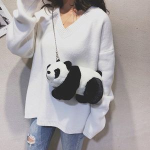 Kleine Tas Voor Vrouwen Mooie Panda Kikker Tas Pluche Soft Portemonnees Crossbody Tassen Chain Strape Schoudertas Vrouwen Telefoon Tas