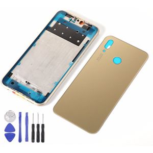 Behuizing Midden Frame Voor HUAWEI P20 lite nova 3E Glas Back Battery Cover + Midden Frame Achter Plaat + Lijm sticker + Gereedschap