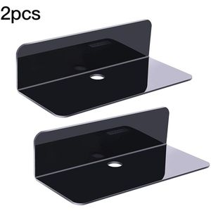 2 Stuks Wandmontage Planken Muur Opknoping Display Decor Klok Speaker Organizer Acryl Lijm Plank Voor Woonkamer Slaapkamer