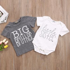 Big Brother Zusje Kid Jongens Baby Meisjes Katoenen Tops T-shirt/Romper Kleding Match Outfit