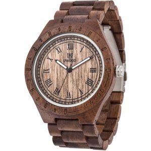 Uwood Houten Horloge voor Mannen Luxe Vintage Quartz Horloge Milieuvriendelijke Natuurlijke Mannen Houten Horloge