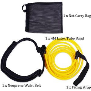 4 M Swim Training Weerstand Band Met Verstelbare Neopreen Riem Elastische Latex Bungee Koorden Tether Voor Volwassen Kinderen Zwembad