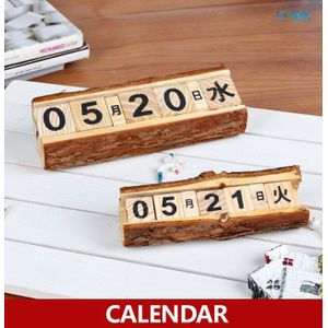 decoratieve bureau kalender, vintage hout universele kalender, eeuwigdurende kalender, DIY houten kantoor kalender