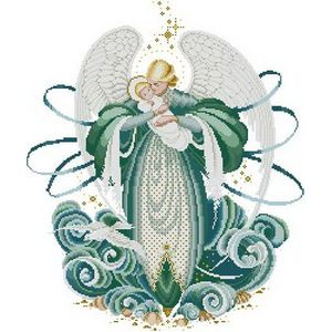 Top mooie mooie telpatroon angel van de zee, angel moeder en zoon, fairy moeder kind