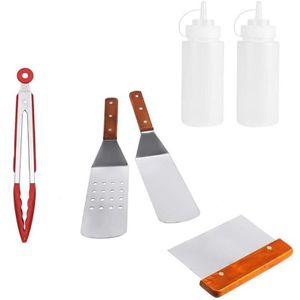 Bakplaat Accessoire Tool Kit, Rvs Bbq Grill En Bakplaat Spatels Tool Kit Voor Grill Bakplaat Platte