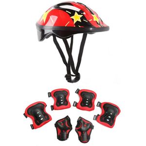 7 Stks/set Kids Rolschaatsen Fiets Helm Knie Pols Guard Elleboog Pad Set Voor Kinderen Fietsen Sport Beschermende Guard Gear set