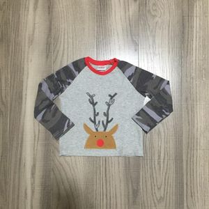 Girlymax Kerst Herfst/Winter Baby Jongens Boutique T-shirts Kleding Grey Camo Herten Katoen Top Raglan Lange Mouw
