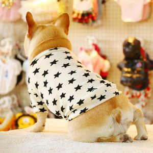 Hswll Zomer Franse Bulldog Kleren Huisdier Kleding Print Star Shirt Puppy Polo Shirt