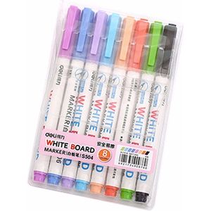 8 Stks/pak 8-Color Droge Wissen Marker Whiteboard Marker Pen voor School en Kantoor en Vergadering en Onderwijs