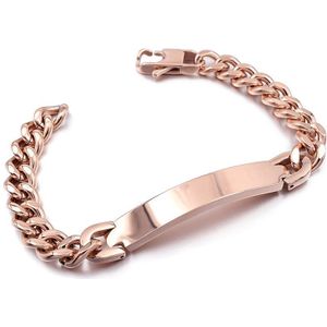 Gokadima Rvs ID Armband Voor Mannen Sieraden masculina pulseira, Zwart/Rose Goud kleur Rock Punk Party
