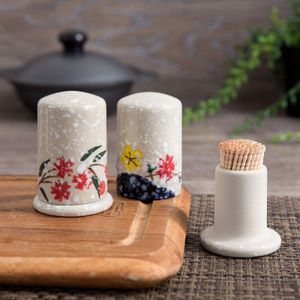 Japanse Sneeuwvlok Keramische Tandenstoker Cilinder Huishouden Doos Woonkamer Creatieve Eenvoudige Vat Tandenstoker Blikjes