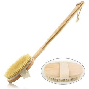 Douche Borstel Bad Scrubber Met Lange Houten Handvat Voor Wassen Borstelen Exfoliërende Cellulitis Voet Scrub