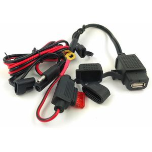 Diy Sae Naar Usb-kabel Adapter Waterdichte Usb Charger Quick 2.1A Poort 120Cm Kabel Inline Zekering Voor Motorcycle Mobiel tablet Gps