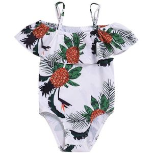 Zomer Kids Baby Badmode Ruche Jarretel Bloem Gedrukt Bikini Badpak Voor Peuter Jongens Meisjes Schattige Badpak