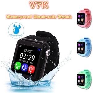 V7K Waterdichte GPS Bluetooth Smart Horloge Voor Kids Apple Android Telefoon Ondersteuning SIM/TF Dial Call en Push Bericht toevoegen SOS Call