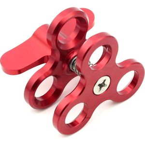 Aluminium Upgrade Klem 3-Hole Triple Vlinder Clip Duiken Licht Arm Balhoofd Mount Adapter Voor Actie Camera Zaklamp statief