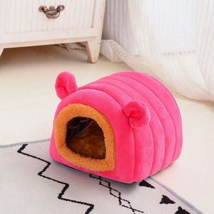 Cavia Hamster Bed Cave Warme Gezellige Huis Beddengoed Nest W/Fleece, wasbaar Mini Huis Hideout Kooi Voor Kleine Huisdier