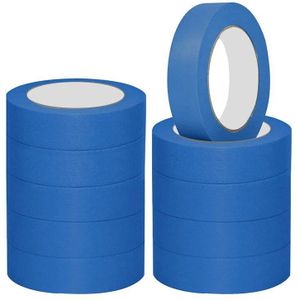 10 Pack Diy Masking Papier Blauw Schilders Afplakband Indoor Schilderen Decorating 24Mm X 20M Schilders Tape Masking