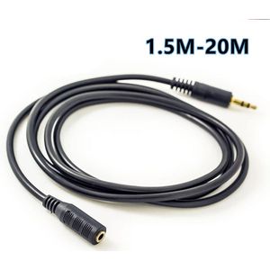 Aux Kabel 3.5Mm Audio Verlengkabel Jack Man-vrouw Hoofdtelefoon Kabel Voor Auto Oortelefoon Speaker 1.5M-20M