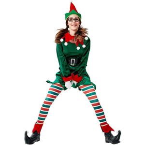 Lady Grappige Leuke Groene Elf Kerstboom Kostuum Kerst Santa Nieuwjaar Fancy Dress