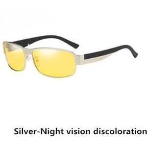 Zhiyi Nachtkijker Dag En Nacht Rijden Bril Mannen Vintage Aluminium Gepolariseerde Meekleurende Zonnebril UV400