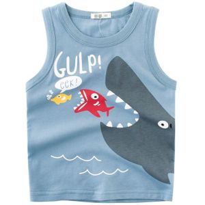 zomer baby vest shirt voor jongen en meisje 100% katoen kids kleding tops cartoon mouwloze kinderen tops retail