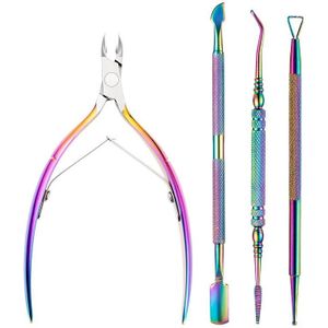 Manicure Set Nail Cuticle Nipper Schaar Rvs Tweezer Clipper Dode Huid Remover Schaar Tang Pusher Nagels Gereedschap Kit