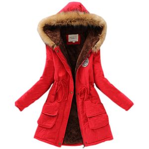 Rode Parka Vrouwelijke Vrouwen Winter Jas Verdikking Katoen Winter Jacket Womens Uitloper Overjas Lagere Prijs Uitverkoop