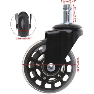 Universele 2.5 ""PU Rollerblade Stijl Bureaustoel Wielen Vervanging Stoel Caster G25 Grote Waarde April 4