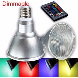 20W E27 Par30 Par38 Rgb Led Lamp Licht Dimbare Ir Afstandsbediening Kleurrijke Gloeilamp Spotlight Lamp AC85-265V