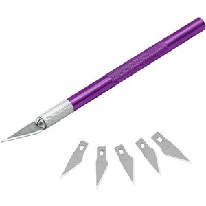 Antislip Metalen Scalpel Mes Gereedschap Kit Cutter Graveren Craft Messen + 5 Stuks Messen Mobiele Telefoon Pcb Diy reparatie