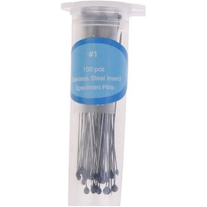 100Pcs Rvs Specimen Naald Insect Pinnen Met Plastic Doos Voor School Lab Onderwijs Entomologie Body Dissectie Decor