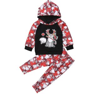 Kerst Herten Kid Baby Boy Meisje Kleding Hoodies Tops T-shirt + Broek Outfits Set Kleding