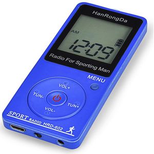 HRD-602 Draagbare Radio Ontvanger Fm/Am Radio Met Oortelefoon Stappenteller Lcd Display Lock Knop Automatische Power-Off Pocket radio