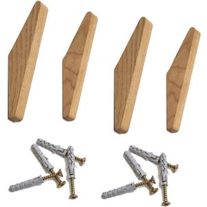 Natuurlijke Hout Kleerhanger Muur Gemonteerde Kapstok Decoratieve Sleutelhouder Hoed Sjaal Handtas Opslag Hanger Badkamer Rack