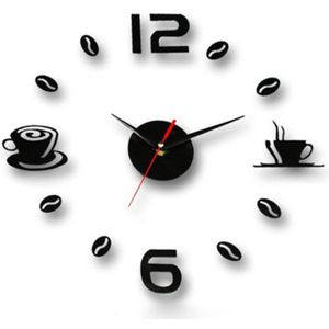 Mode Tijd Beperkte Creatieve Echte Quartz Wandklokken Koffie Diy Moderne Leven Grote Decoratieve Horloge Digitale Klok