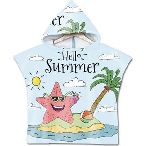 Kinderen Kids Leuke Cartoon Watermeloen Zomer Hooded Mantel Badhanddoek Streep Microfiber Voor Jongens Meisjes Zwemmen Strand Handdoeken