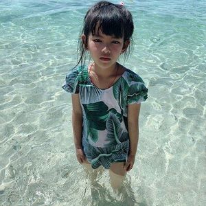 Kids Girl Swimwear 8-12T Dochter Wrap Beachwear Kinderen Swimsuit Peuter Teenage One Piece Badpakken
